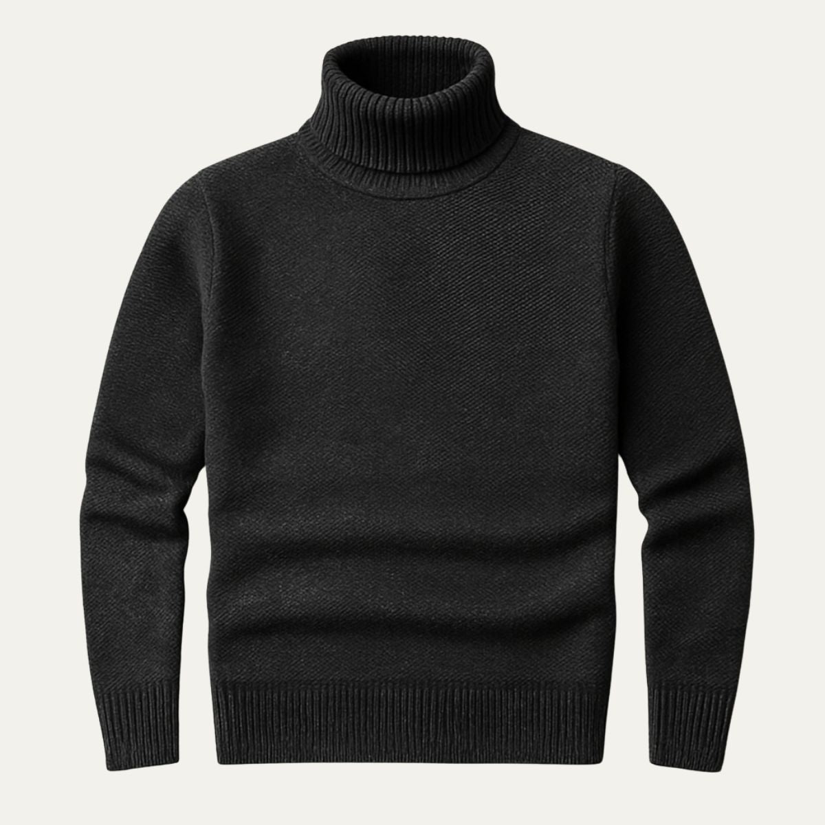 VogeLuxe | Men’s Fitted Micro Textured Turtleneck Sweater