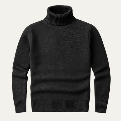 VogeLuxe | Men’s Fitted Micro Textured Turtleneck Sweater