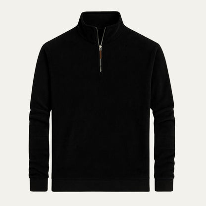 VogeLuxe | Men’s Textured Quarter Zip Stand Collar Pullover