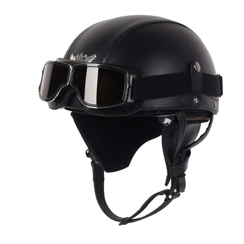 Vintage Style Motorcycle Helmet with UV Protection