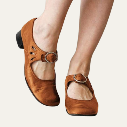 VogeLuxe | Women’s Mary Jane Heels with Rounded Toe and Low Block Heel