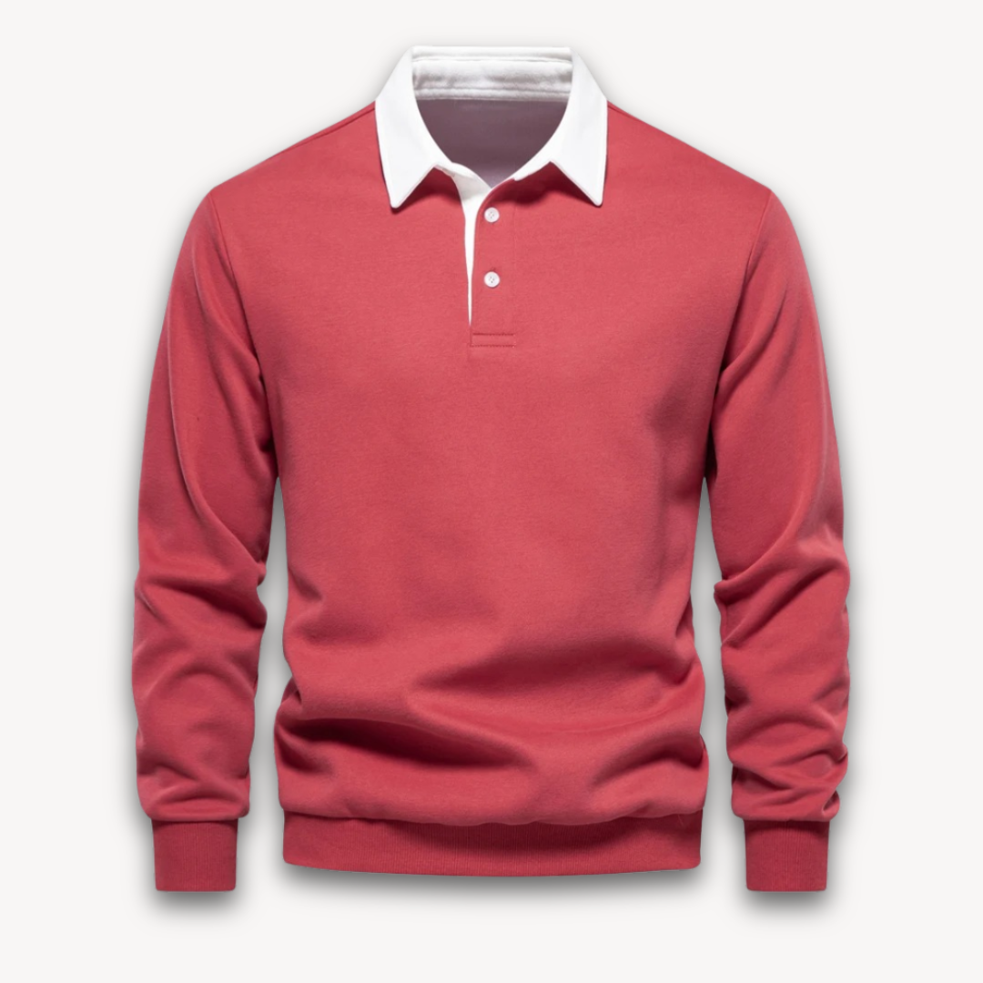 VogeLuxe | Men’s Classic Contrast Collar Rugby Shirt
