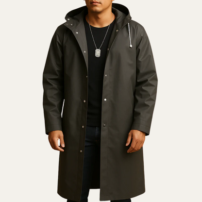 VogeLuxe | Men’s Full Length Hooded Waterproof Raincoat