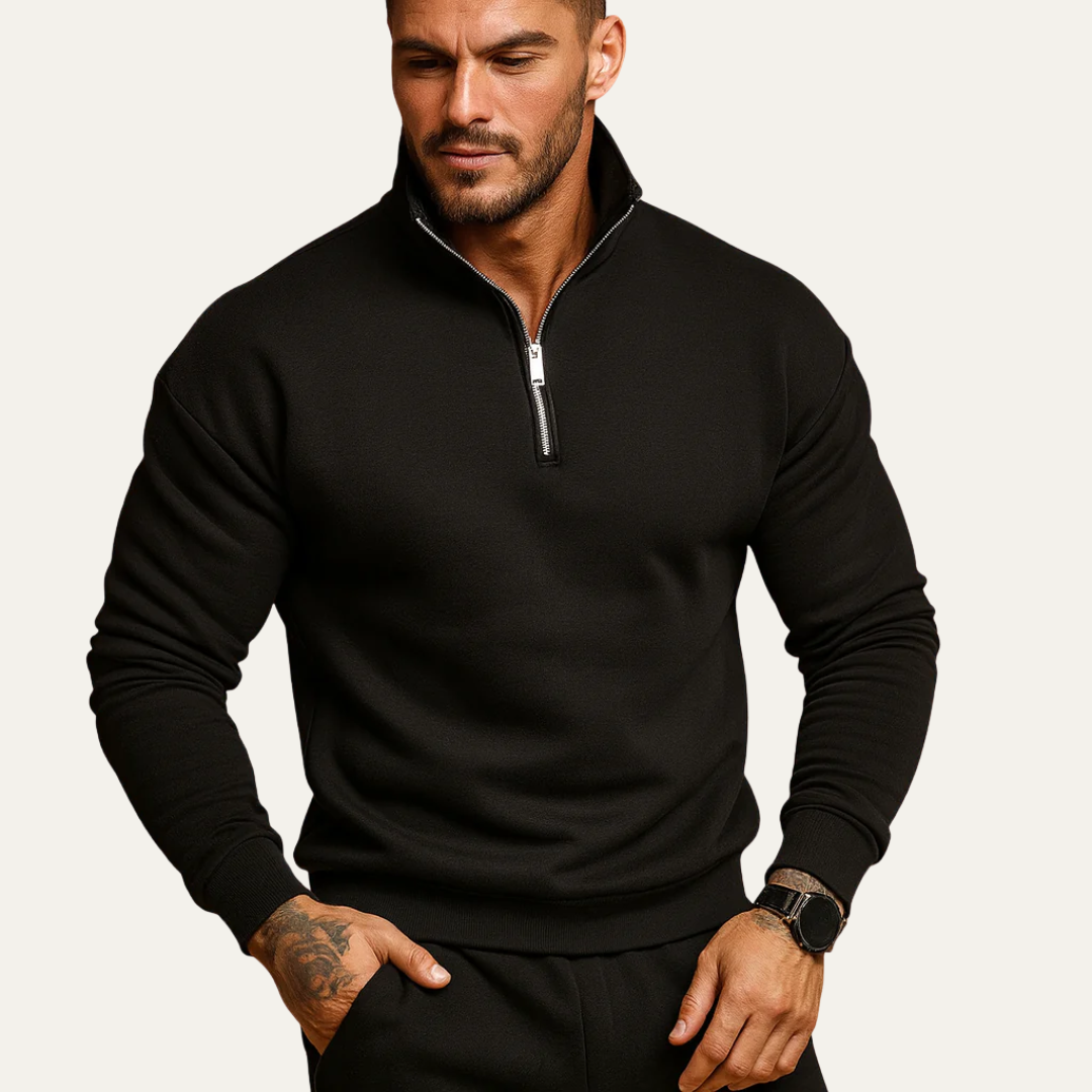 VogeLuxe | Men’s Quarter Zip Relaxed Fit Sweatshirt
