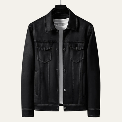 VogeLuxe | Men’s Suede Look Classic Trucker Jacket