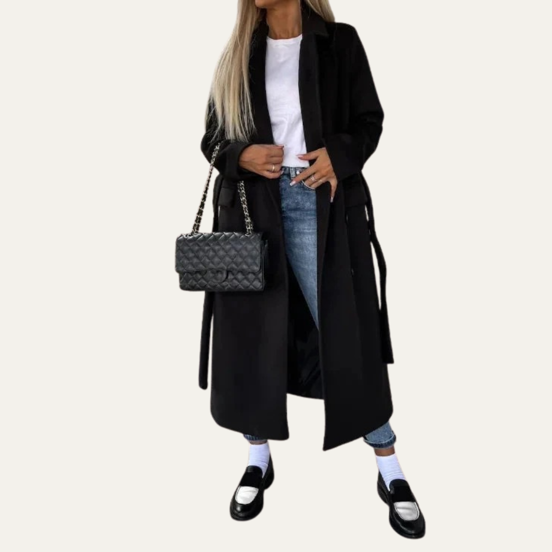 VogeLuxe | Women’s Tailored Overcoat with Notched Lapels