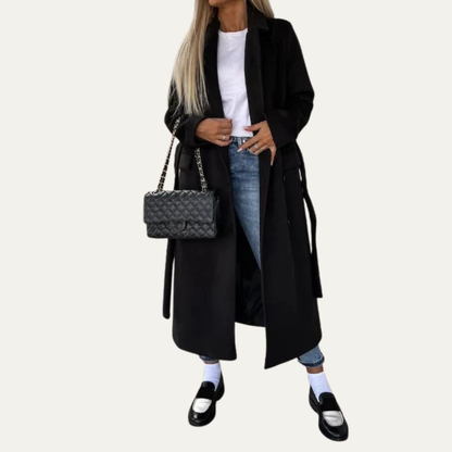 VogeLuxe | Women’s Tailored Overcoat with Notched Lapels