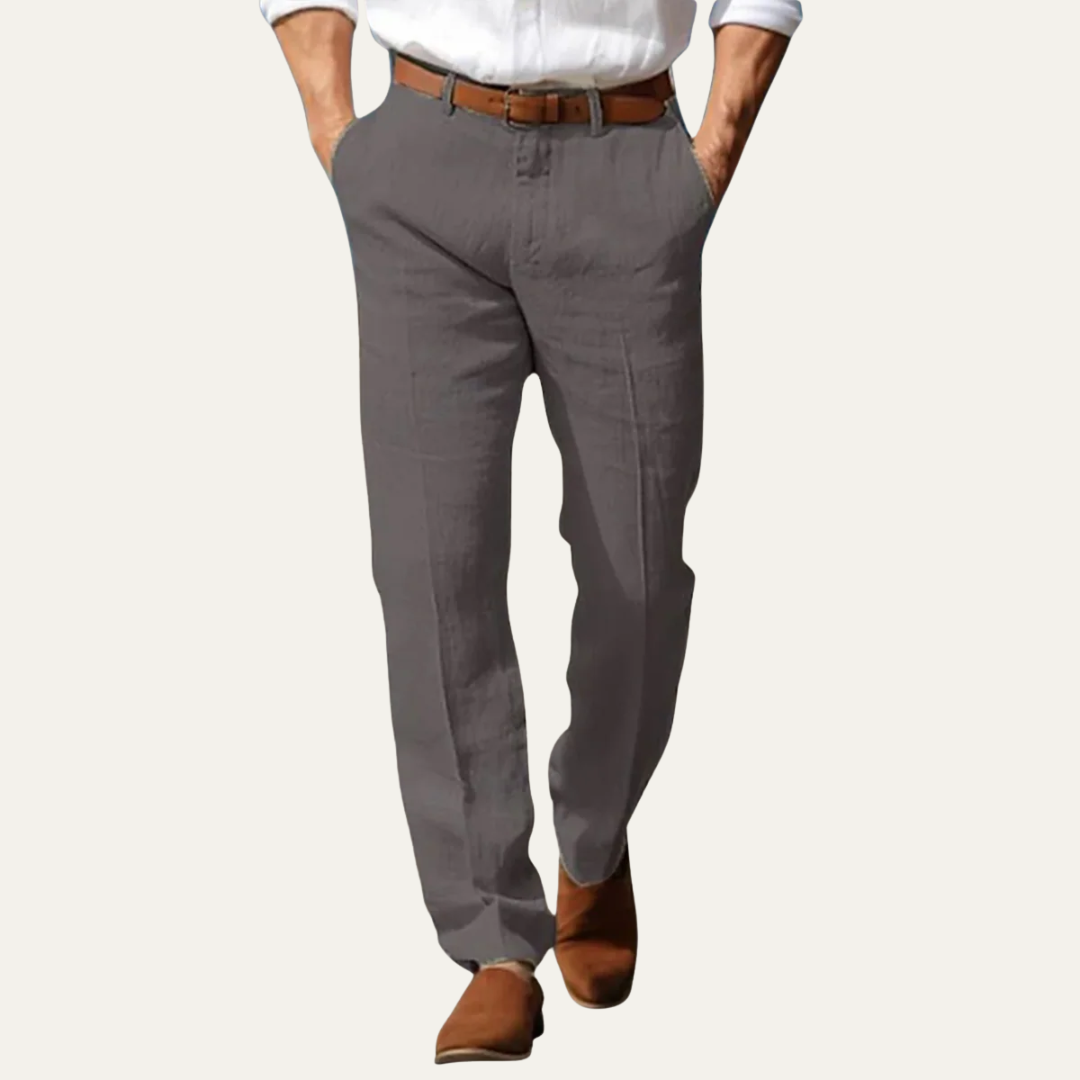 VogeLuxe | Men’s Relaxed Linen Blend Trousers
