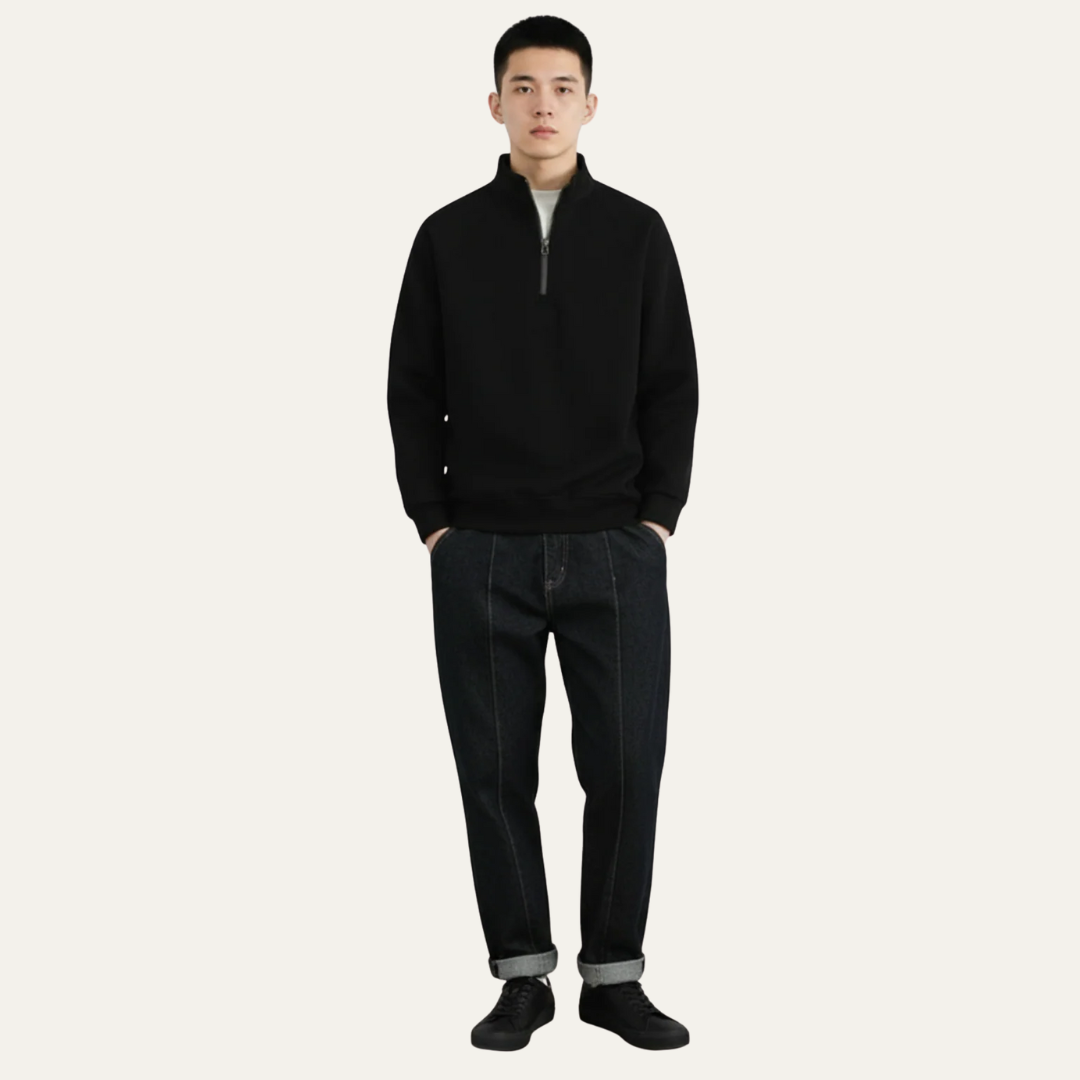 VogeLuxe | Men’s Soft Fleece Quarter Zip Sweater