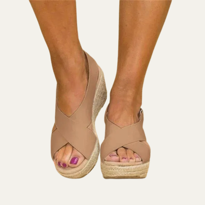 VogeLuxe | Women’s Espadrille Wedge Sandal with Peep Toe