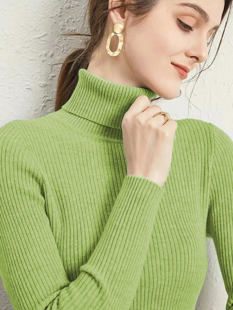 Cozy Women's Soft Knit Winter Turtleneck Sweater