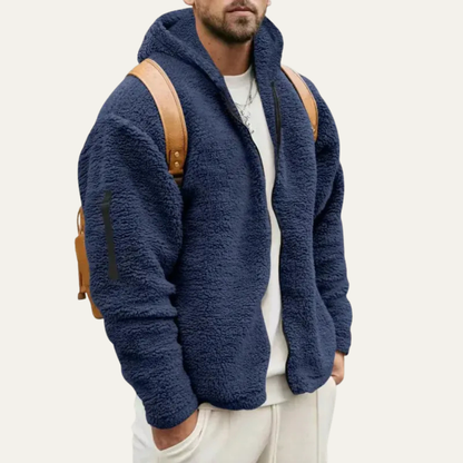 VogeLuxe | Men’s Heavy Fleece Full Zip Hooded Jacket