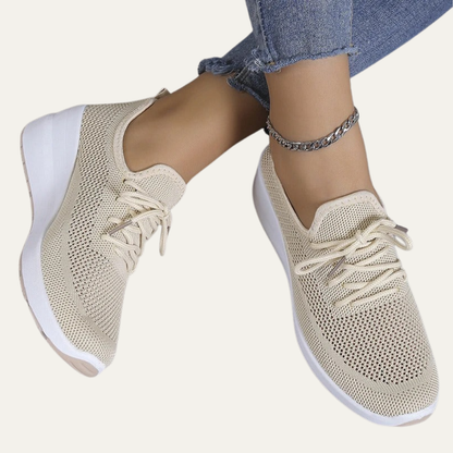 VogeLuxe | Women’s Casual Knit Lace Up Platform Sneakers