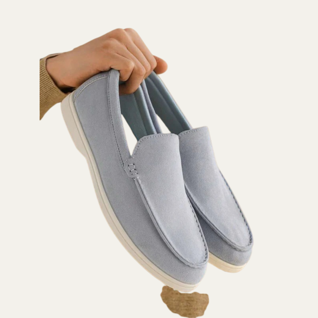 VogeLuxe | Men’s Suede Driving Moccasins with Metal Keeper Detail