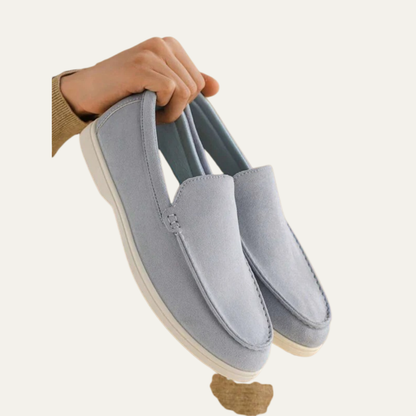 VogeLuxe | Men’s Suede Driving Moccasins with Metal Keeper Detail