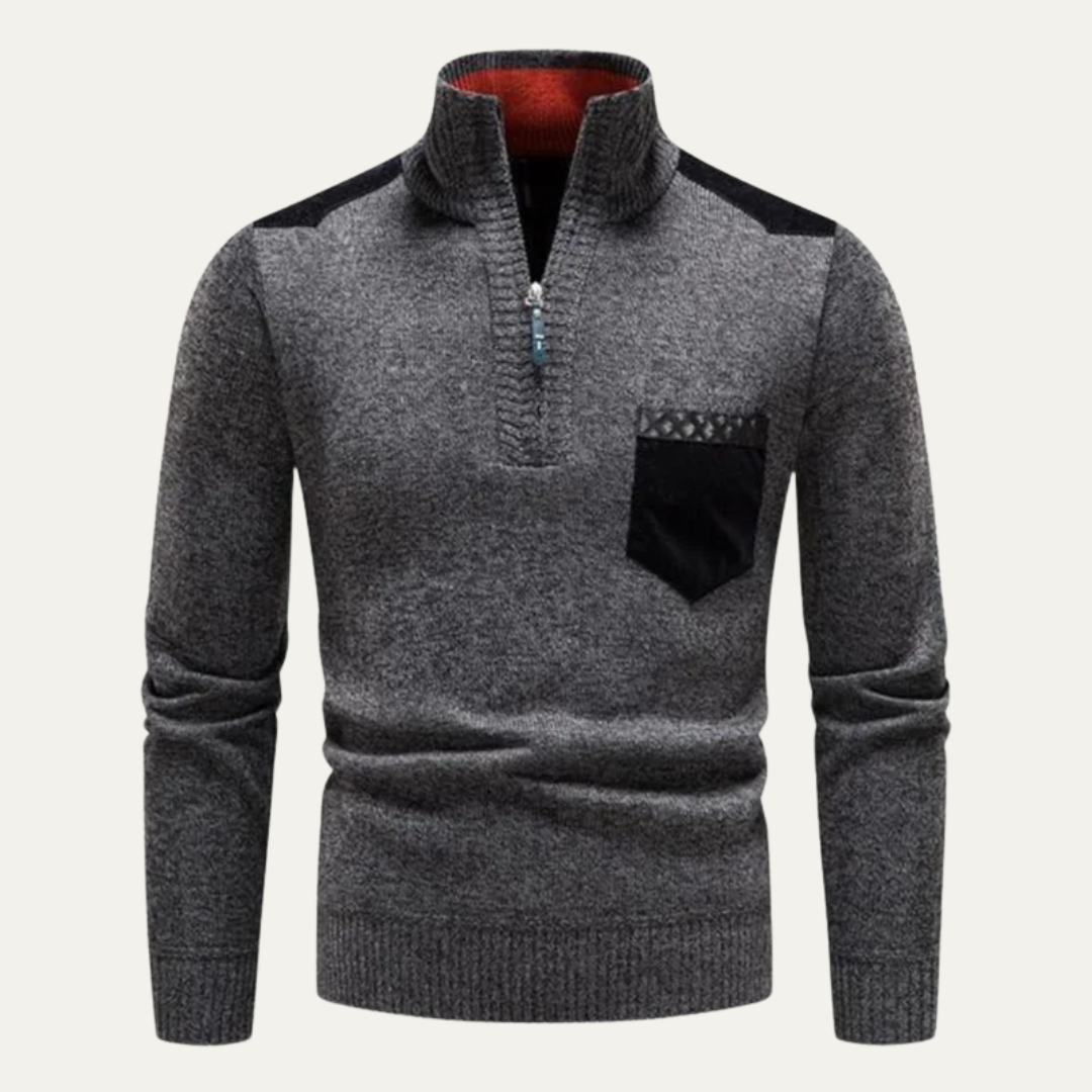 VogeLuxe | Men’s Utility Quarter Zip Sweater