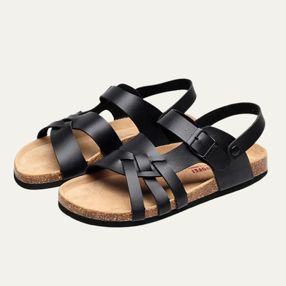 VogeLuxe | Women’s Woven Slingback Cork Footbed Sandals