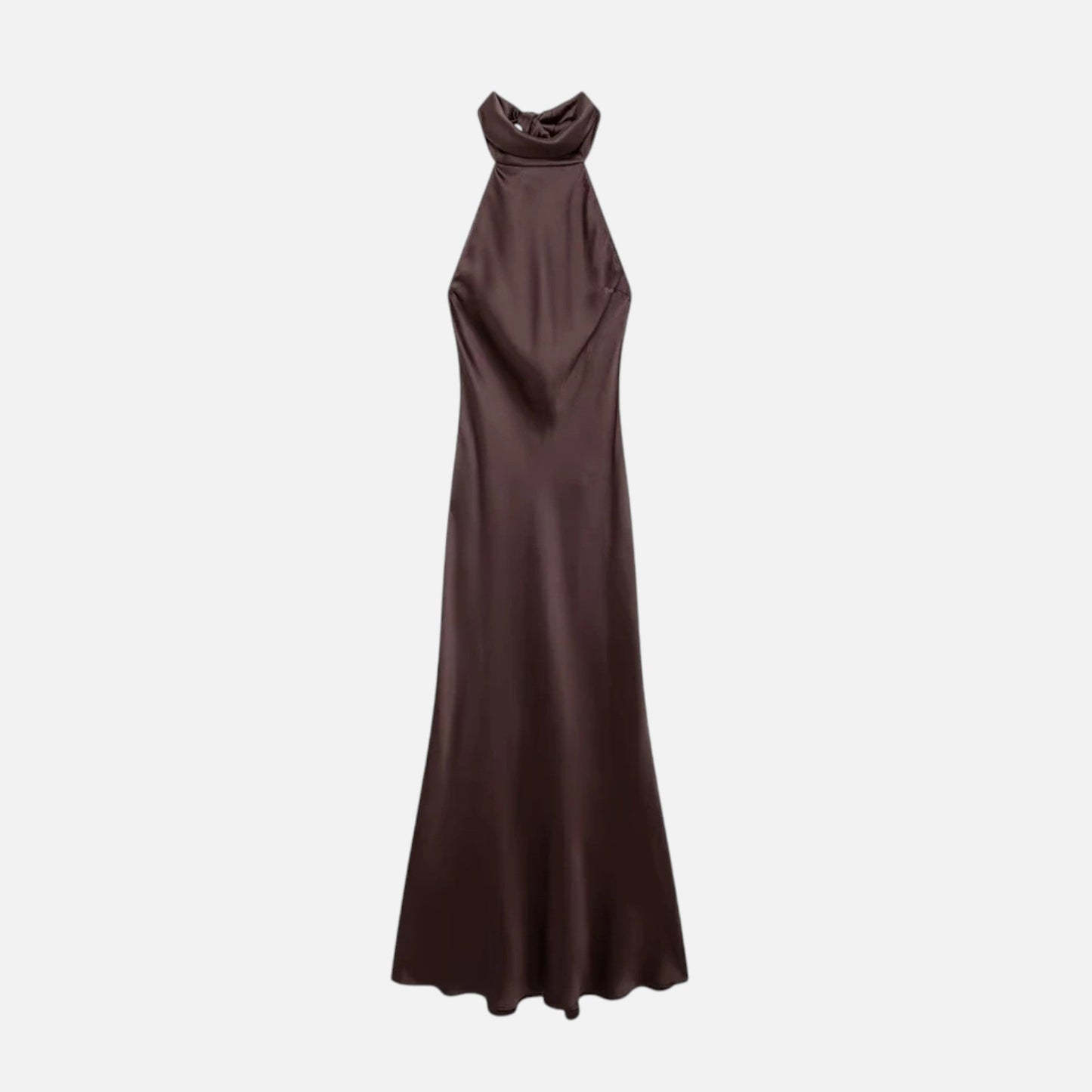Elegant Satin Open Back Evening Gown