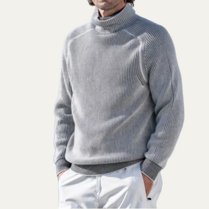 VogeLuxe | Men’s Heavy Rib Knit Turtleneck Sweater