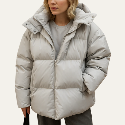 VogeLuxe | Women’s Lightweight Hooded Stand Collar Puffer Jacket