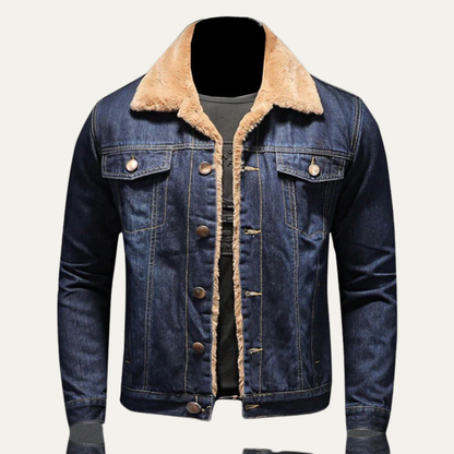 VogeLuxe | Men’s Wide Wale Corduroy Faux Fur Collar Bomber Jacket