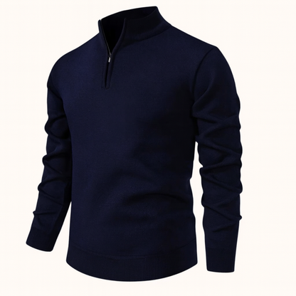 VogeLuxe | Men’s Solid Quarter Zip Stand Collar Pullover