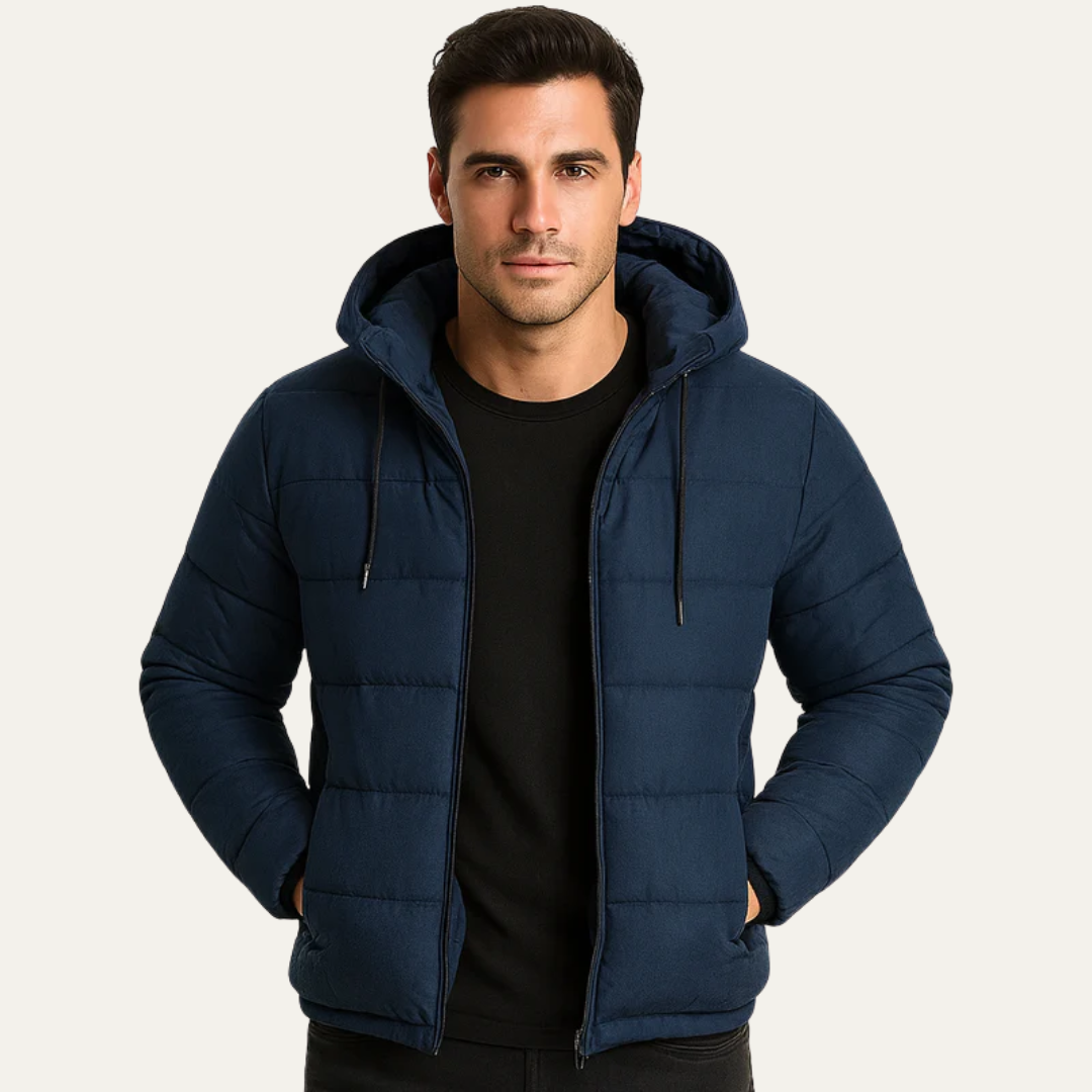 VogeLuxe | Men’s Wide Baffle Hooded Puffer Jacket