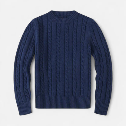 VogeLuxe | Men’s Cable Knit Crew Neck Sweater
