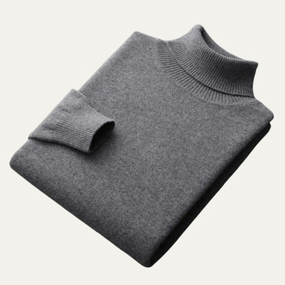VogeLuxe | Men’s Smooth Knit Fitted Turtleneck Sweater