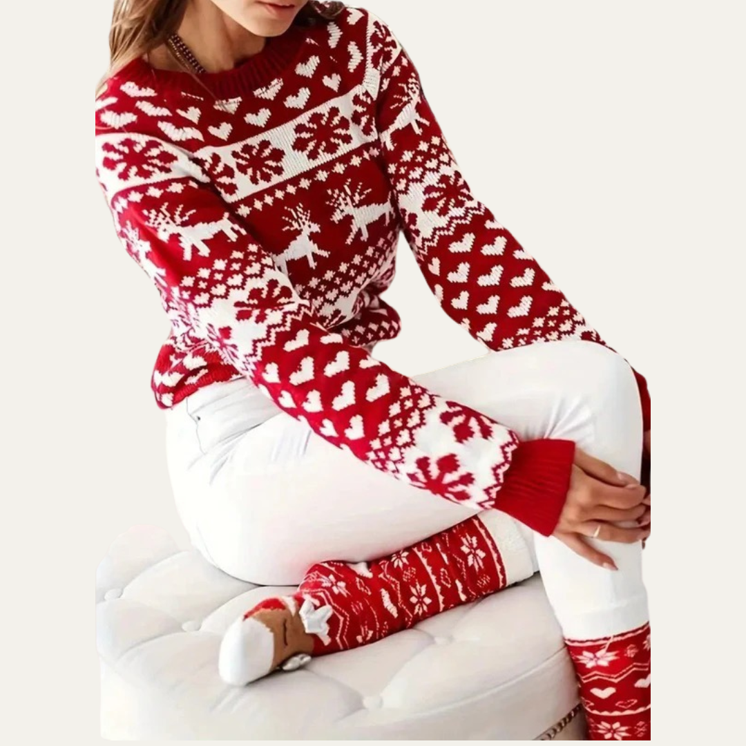 VogeLuxe | Women’s Festive Fair Isle Knit Sweater