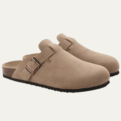 VogeLuxe | Men’s Buckled Cork Footbed Mule Clogs