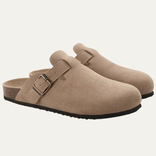 VogeLuxe | Men’s Buckled Cork Footbed Mule Clogs