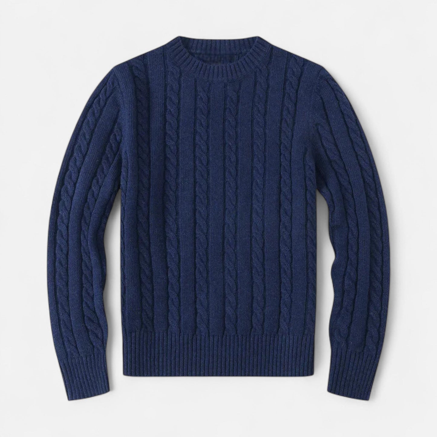 Classic Crew Neck Cotton Sweater for Men