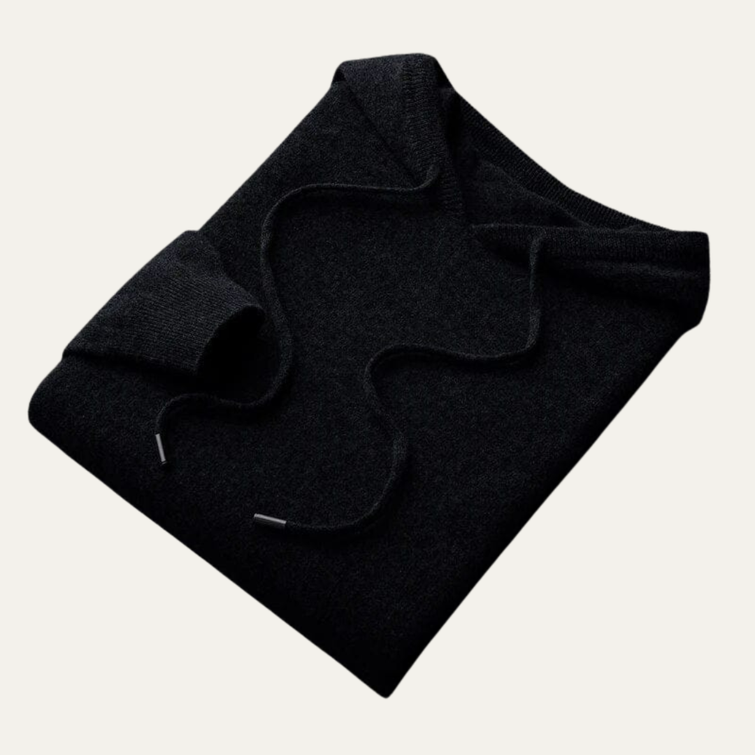 VogeLuxe | Men’s Fine-Knit Pullover Hooded Sweater