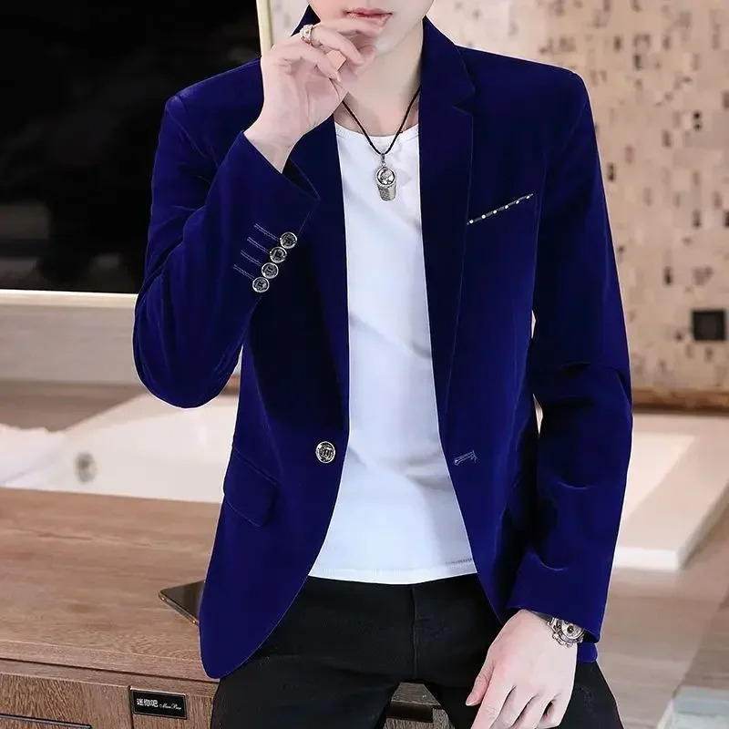 Elegant Slim Fit Velvet Blazer for Men