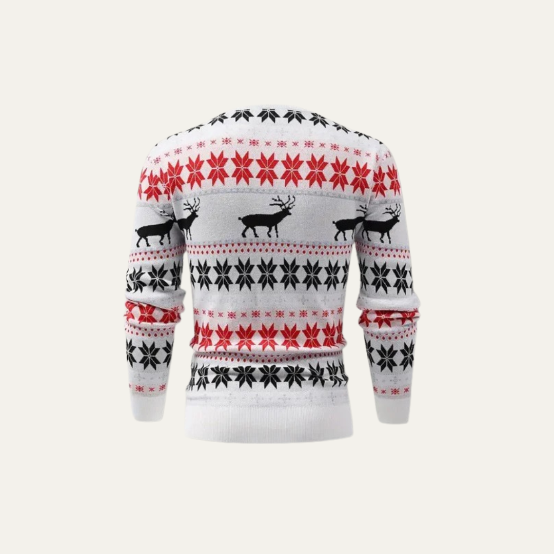 VogeLuxe | Men’s Classic Reindeer Knit Christmas Sweater