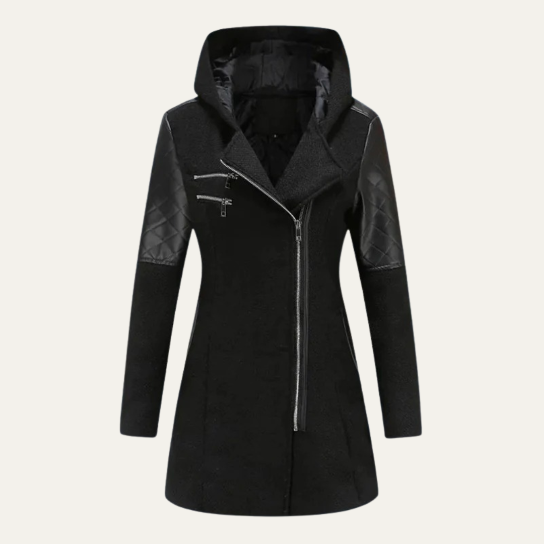 VogeLuxe | Women’s Mid Length Asymmetrical Zip Winter Coat