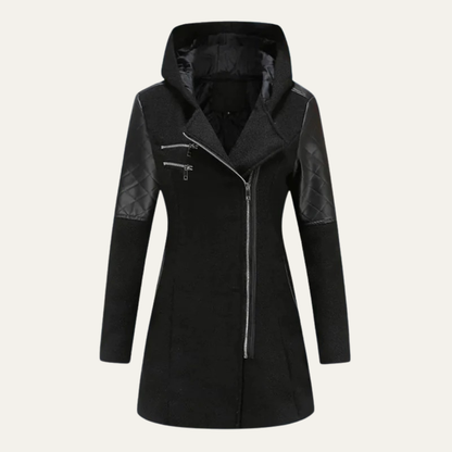 VogeLuxe | Women’s Mid Length Asymmetrical Zip Winter Coat