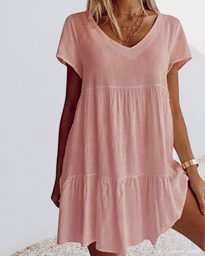 Lightweight Short Sleeve Women's Summer Dress