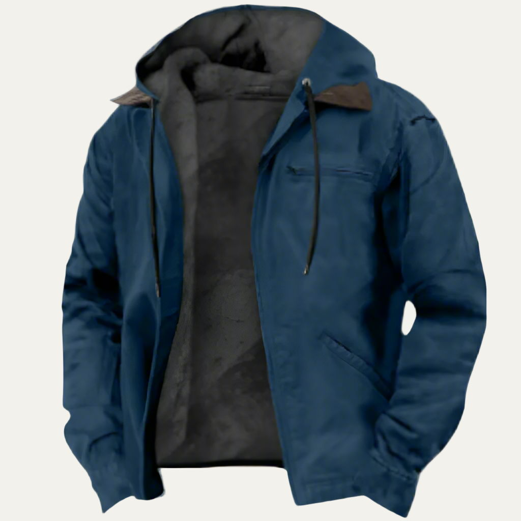 VogeLuxe | Men’s Winter Hooded Cotton Zip Jacket