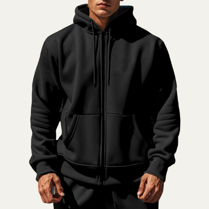 VogeLuxe | Men’s Warm Corduroy Bomber Jacket with Patch Pockets