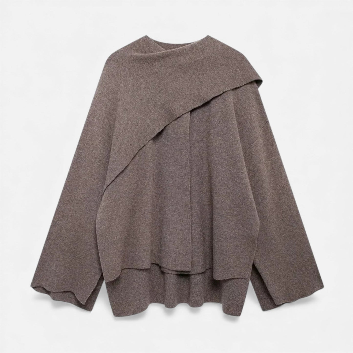 Soft Women's Wool Cardigan Poncho Sweater