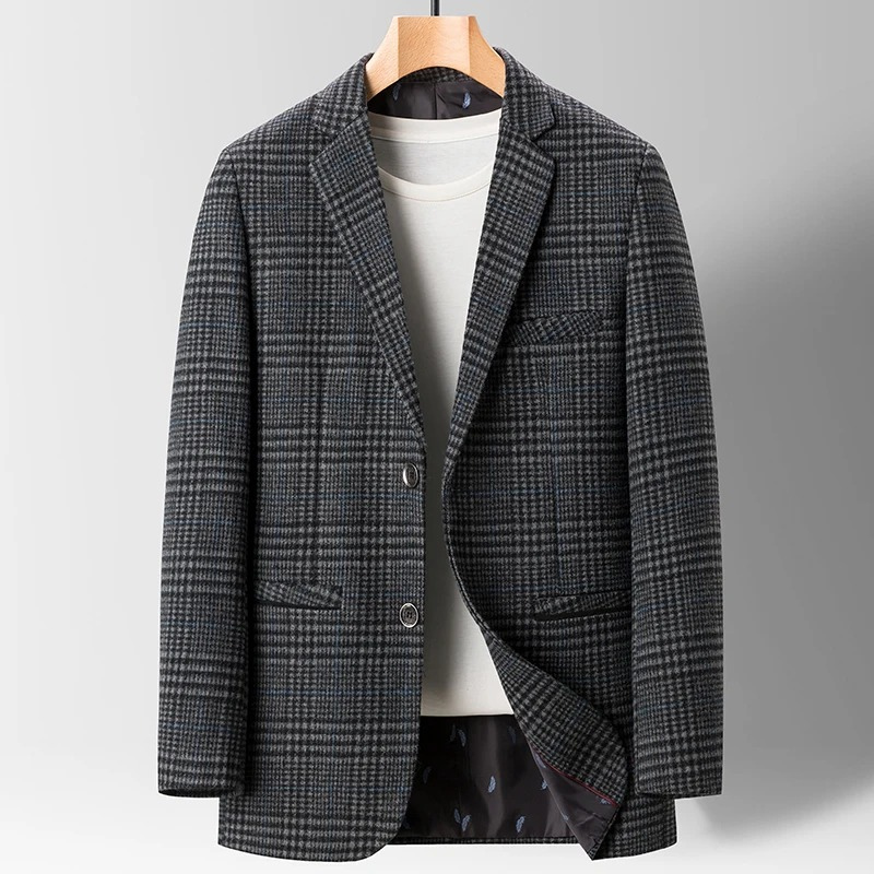 Stylish Men's Checked Blazer Jacket
