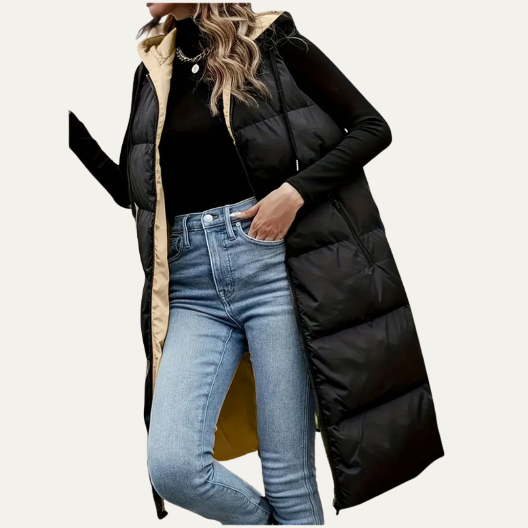 VogeLuxe | Women’s Longline Hooded Puffer Vest