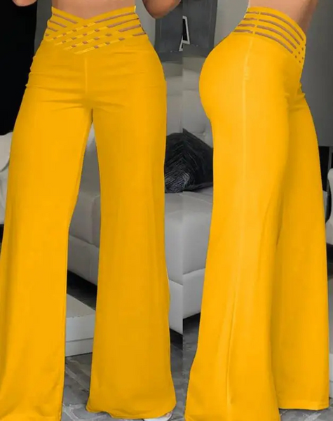 Women's Fashionable High Waisted Wide Leg Pants