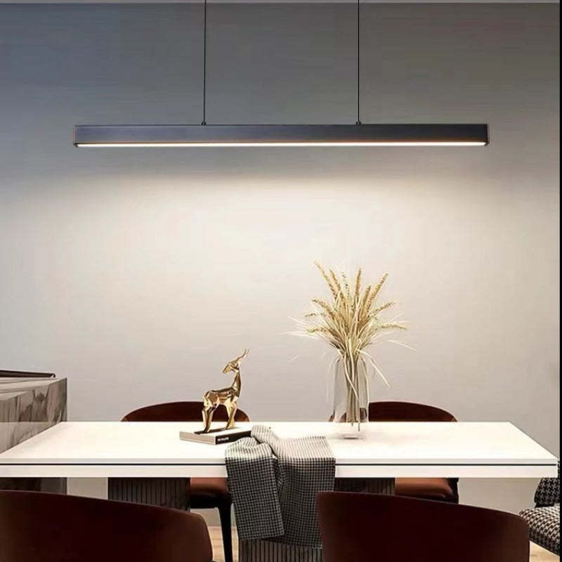 Contemporary Metal and Glass Dining Chandelier