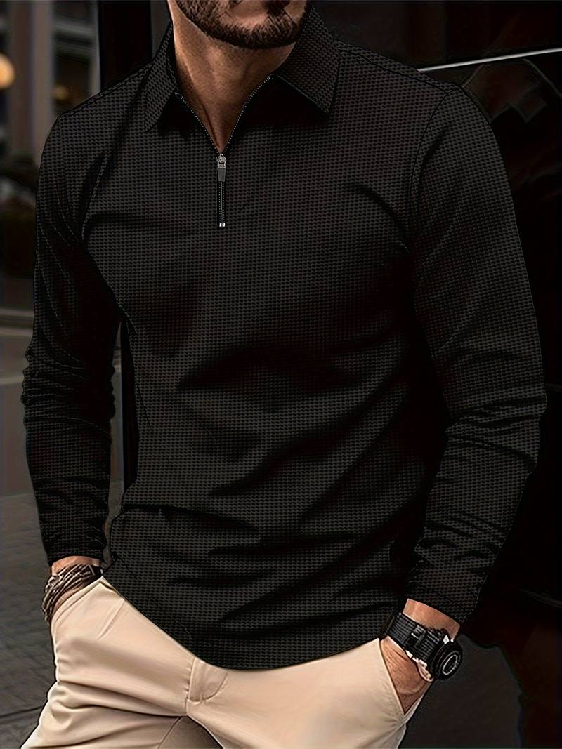 Relaxed Fit Cotton Long Sleeve Shirt for Men