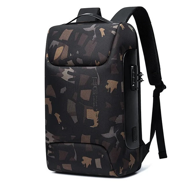Secure Laptop Backpack 15.6in Waterproof Travel Bag