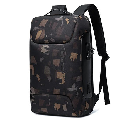 Secure Laptop Backpack 15.6in Waterproof Travel Bag