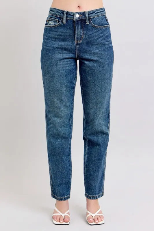 Classic High Waisted Straight Leg Women's Jeans Plus Size - VogeLuxe